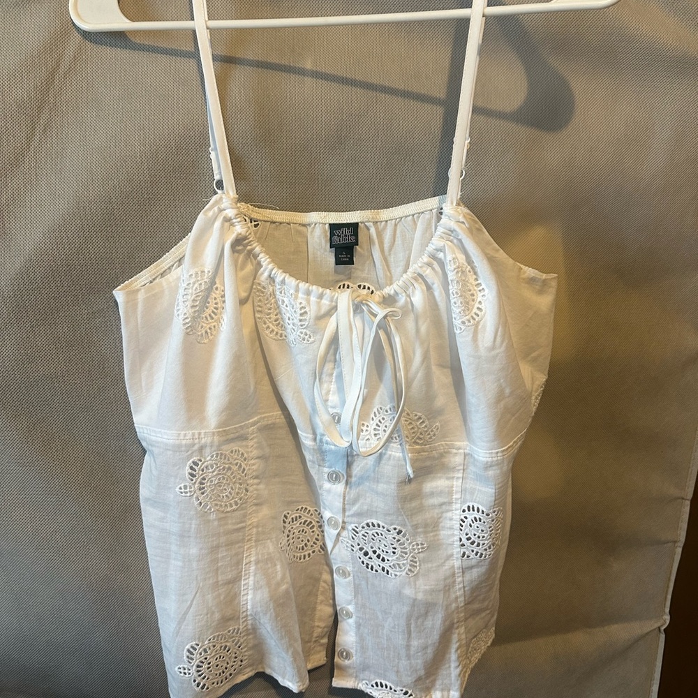 Wild Fable White Eyelet Camisole Top